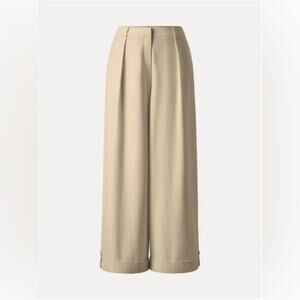 OGL Wide Leg Trouser XS Pale Gold NWT Stretch Workwear Chic